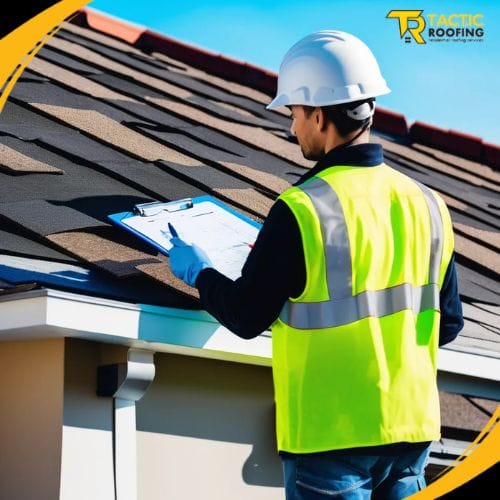 Close-up of a roofing contractor